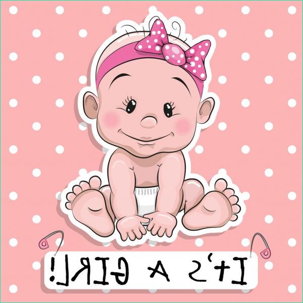 stock illustration cute cartoon baby girl