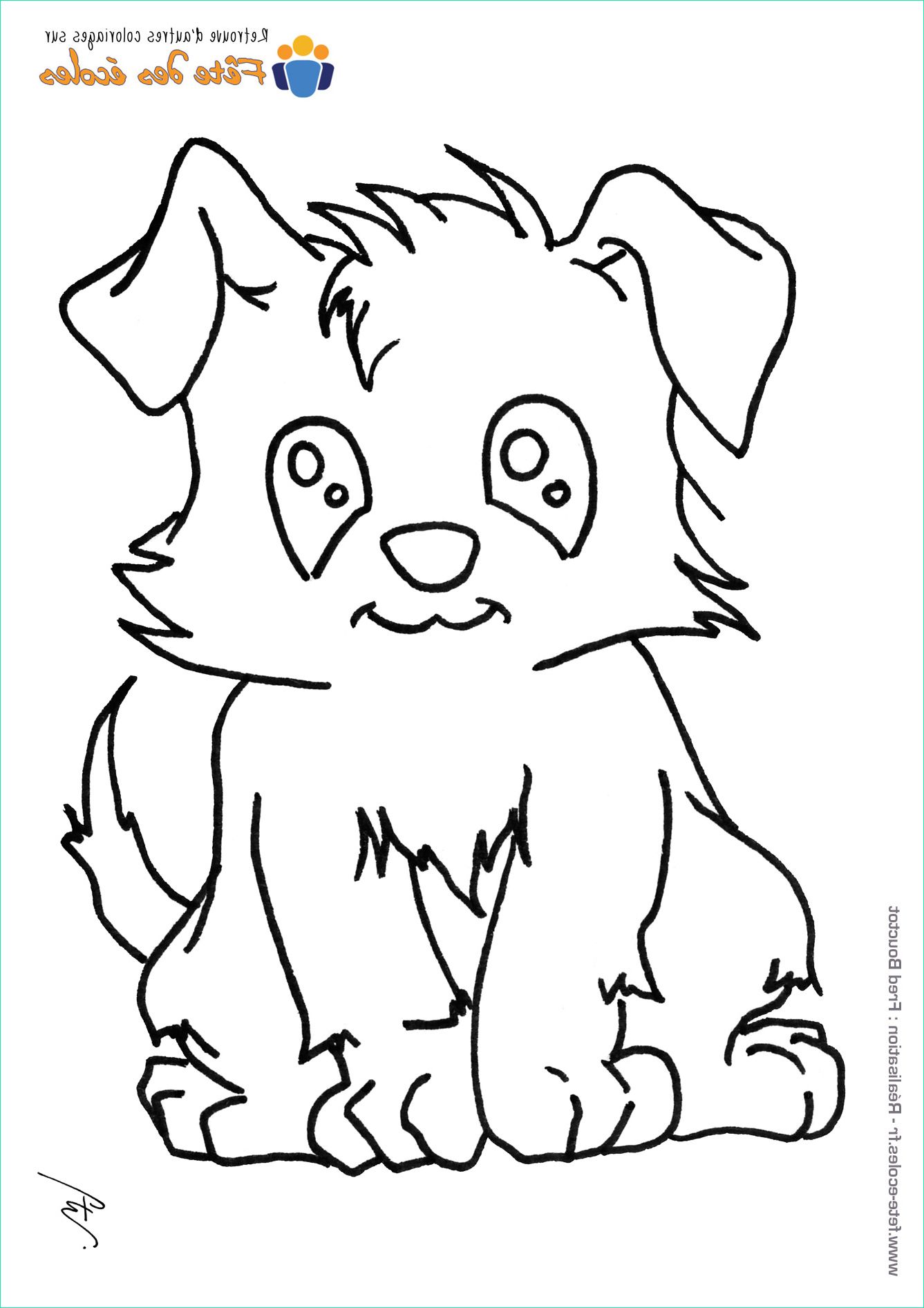dessin de chien kawaii imprimer