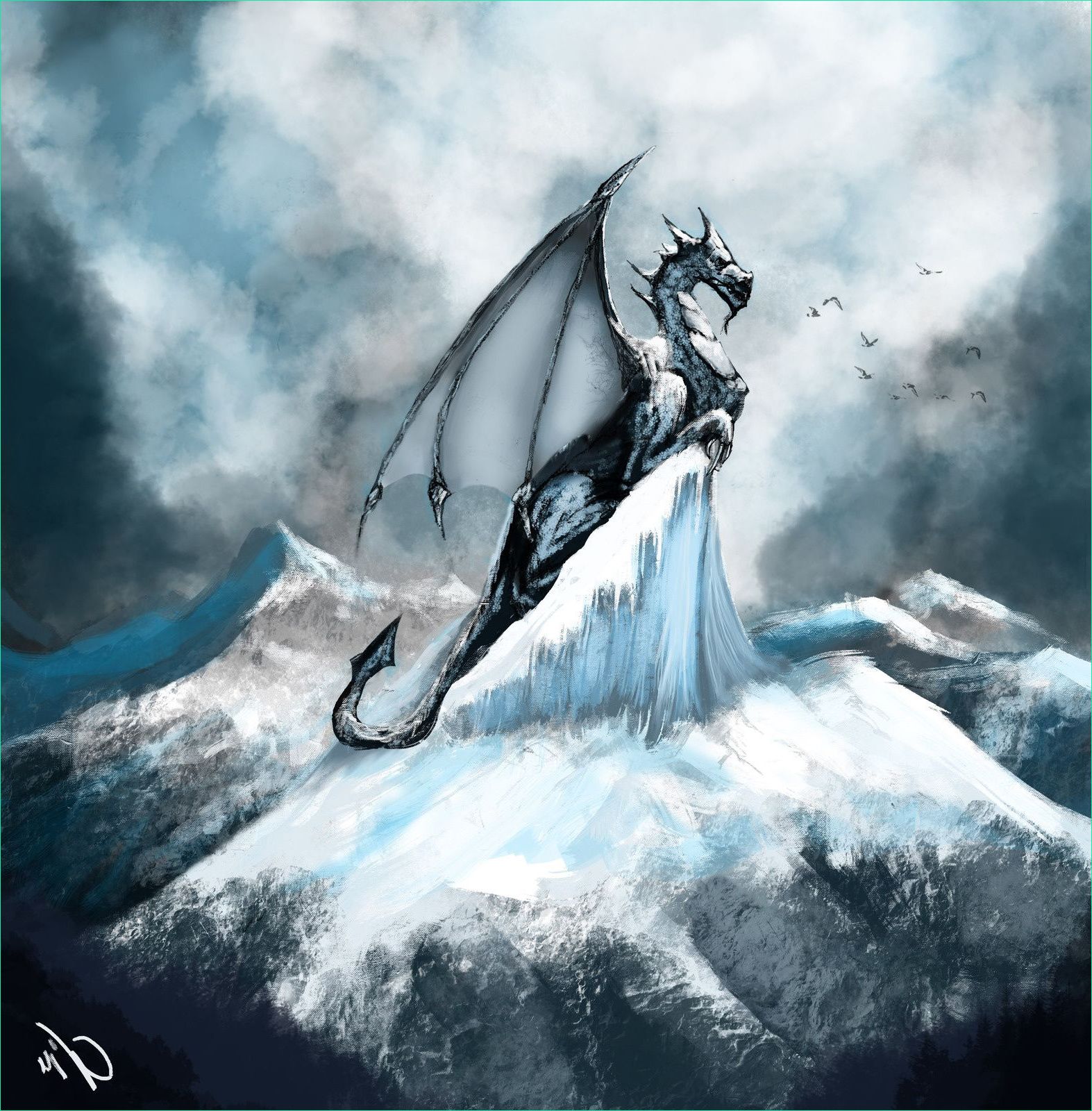 dessin dragon des neiges eternelles