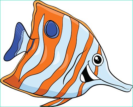 personnage de dessin animé de poissons exotiques gm