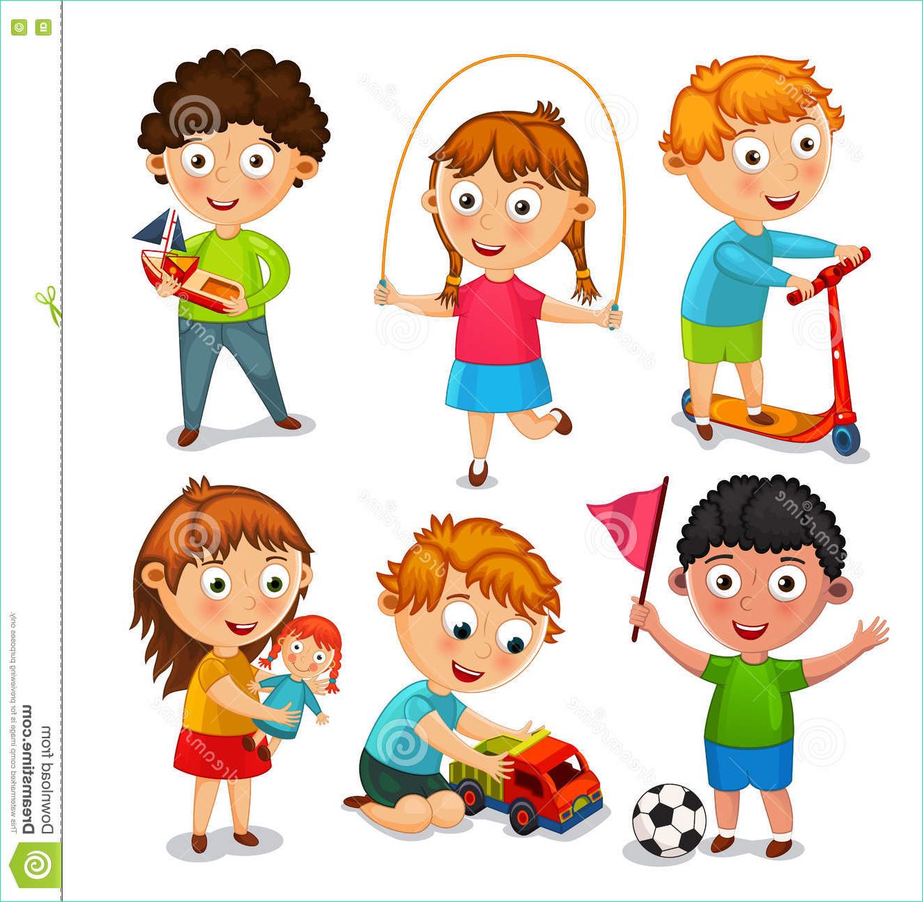 illustration stock les enfants jouent des jouets illustration vecteur image