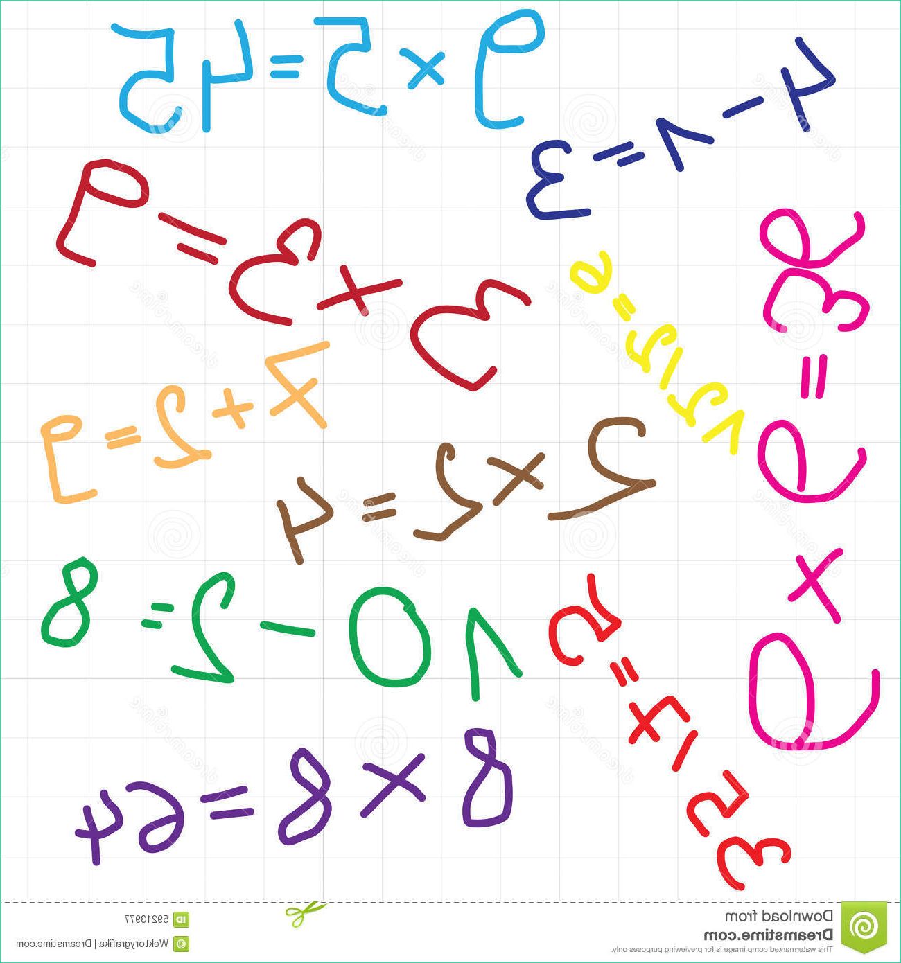 stock illustration mathematical equations background children drawing symbol set image