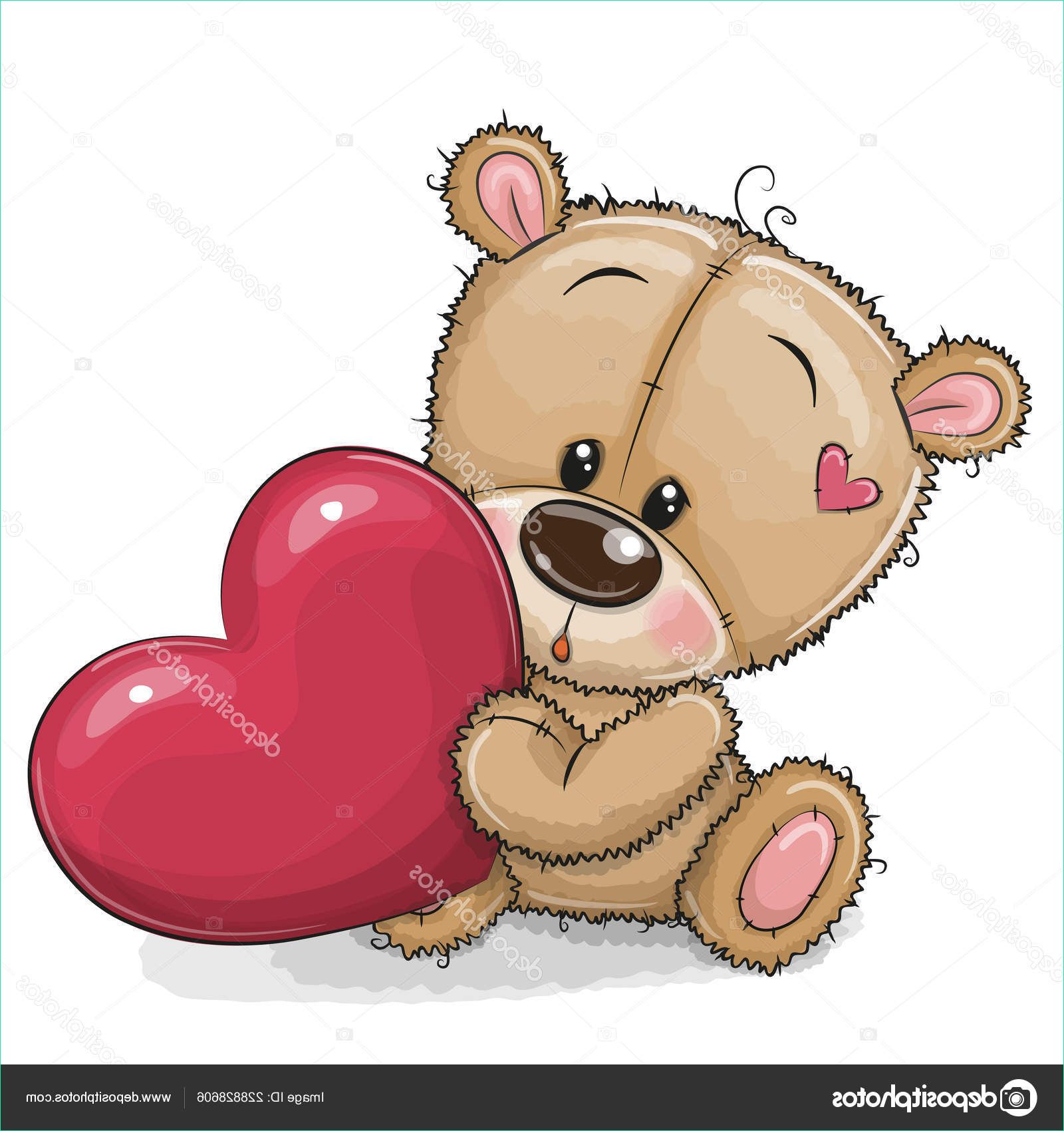 stock illustration cute cartoon teddy bear heart