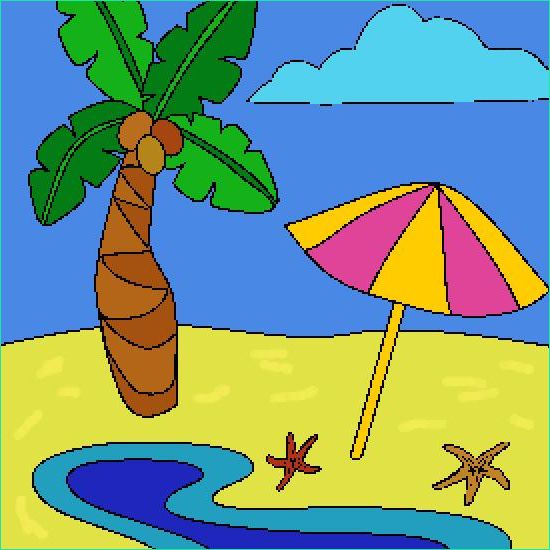 palmier parasol plage ete vacances 1