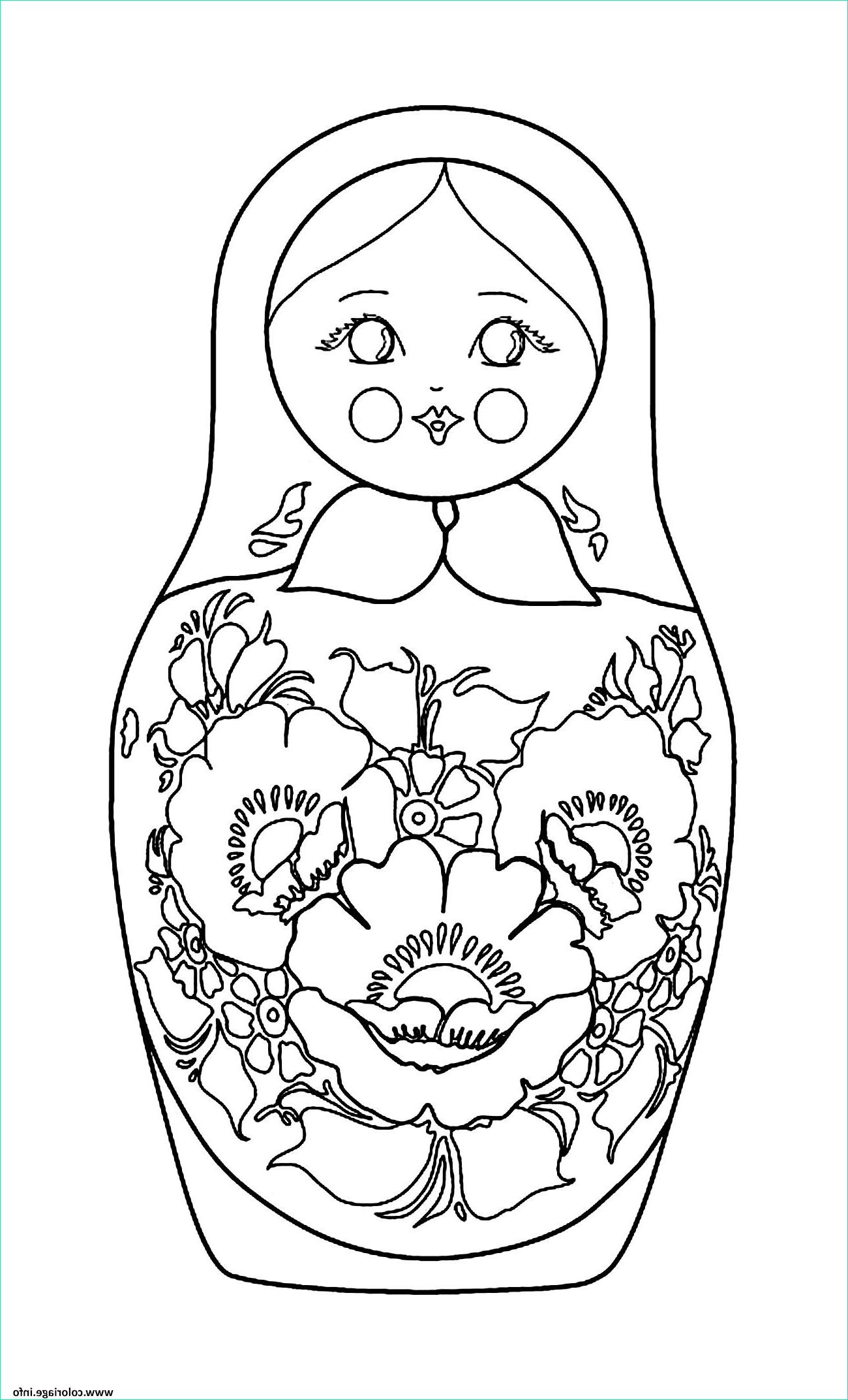 matryoshka dolls flowers poupee russe coloriage dessin