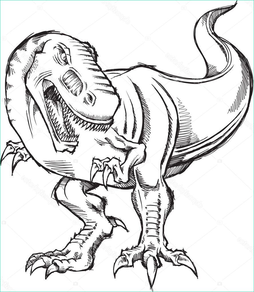 stock illustration tyrannosaurus dinosaur sketch doodle illustration