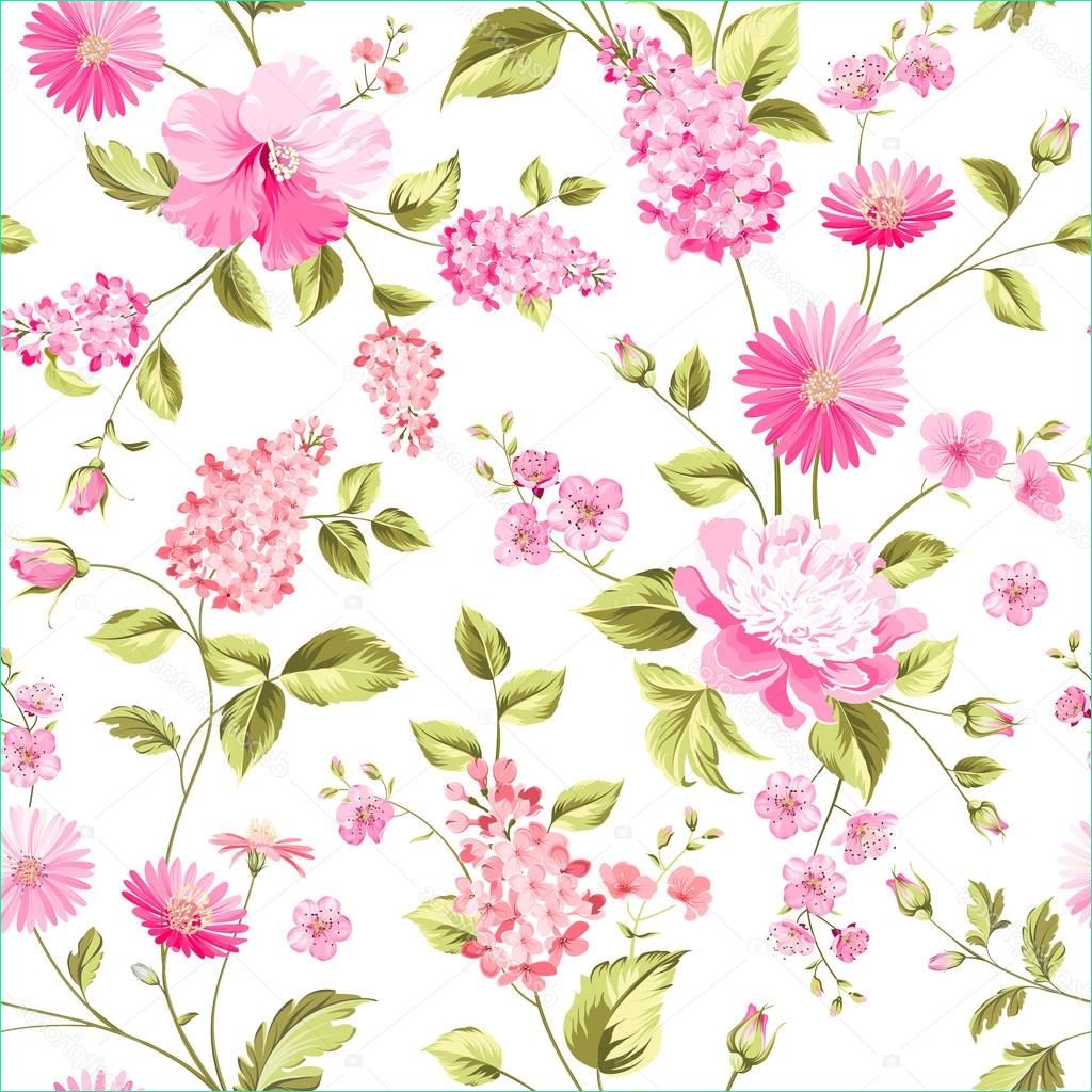 stock illustration spring flowers pattern white background