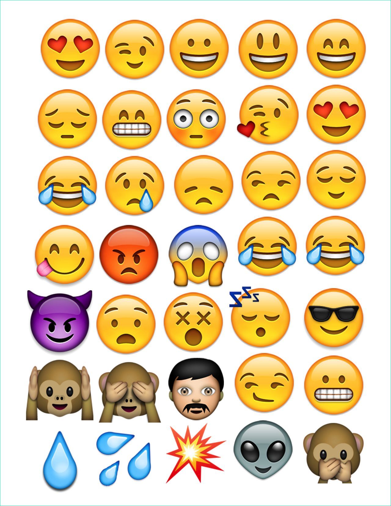 emoji a imprimer en couleur gratuit