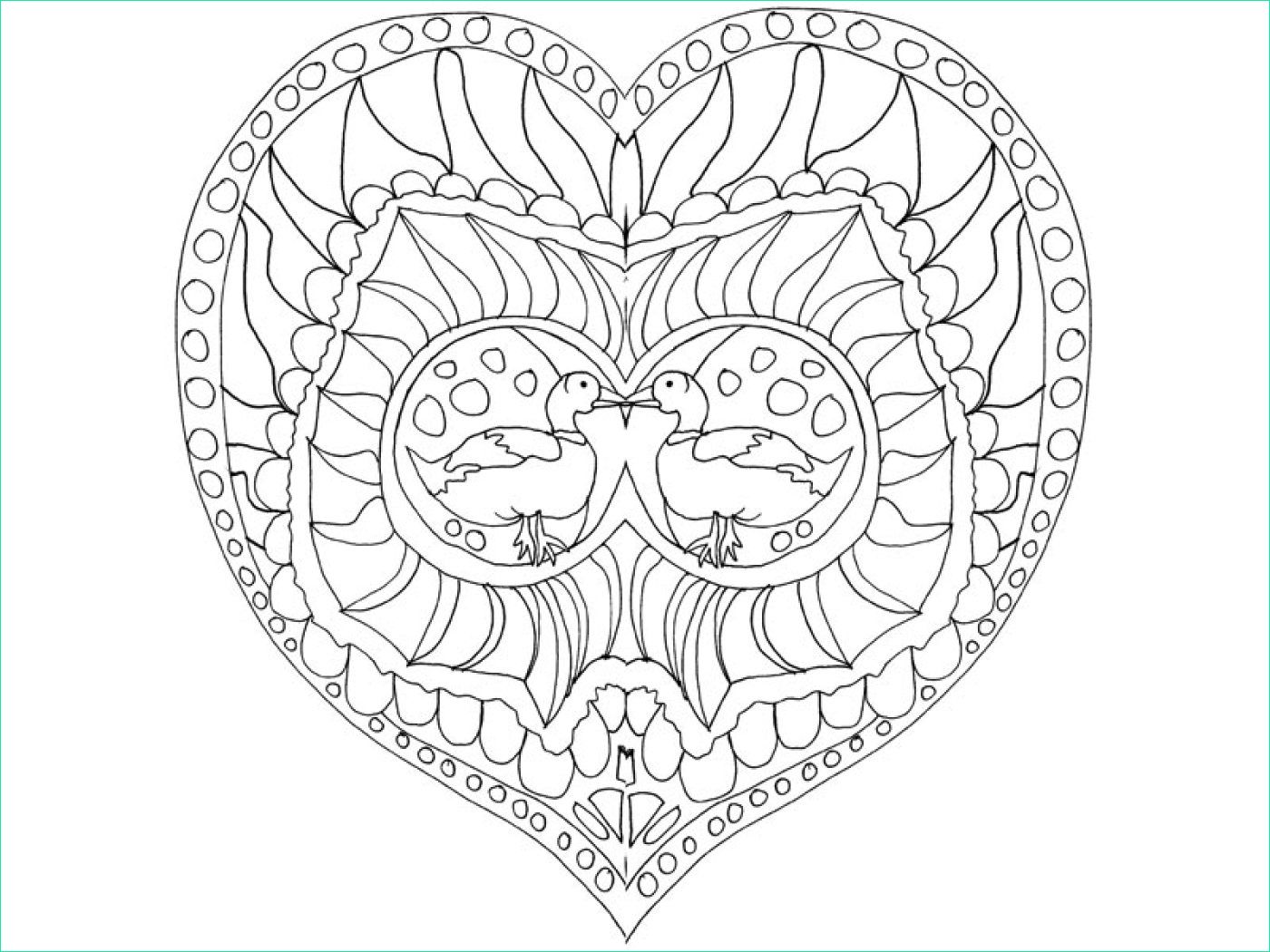dessin mandala coeur imprimer