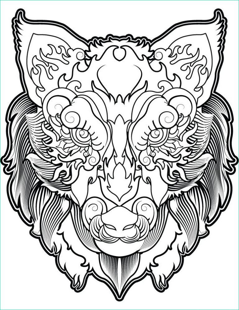 dessin loup mandala nouveau images tete de loup coloriage magnifique image a imprimer gratuit