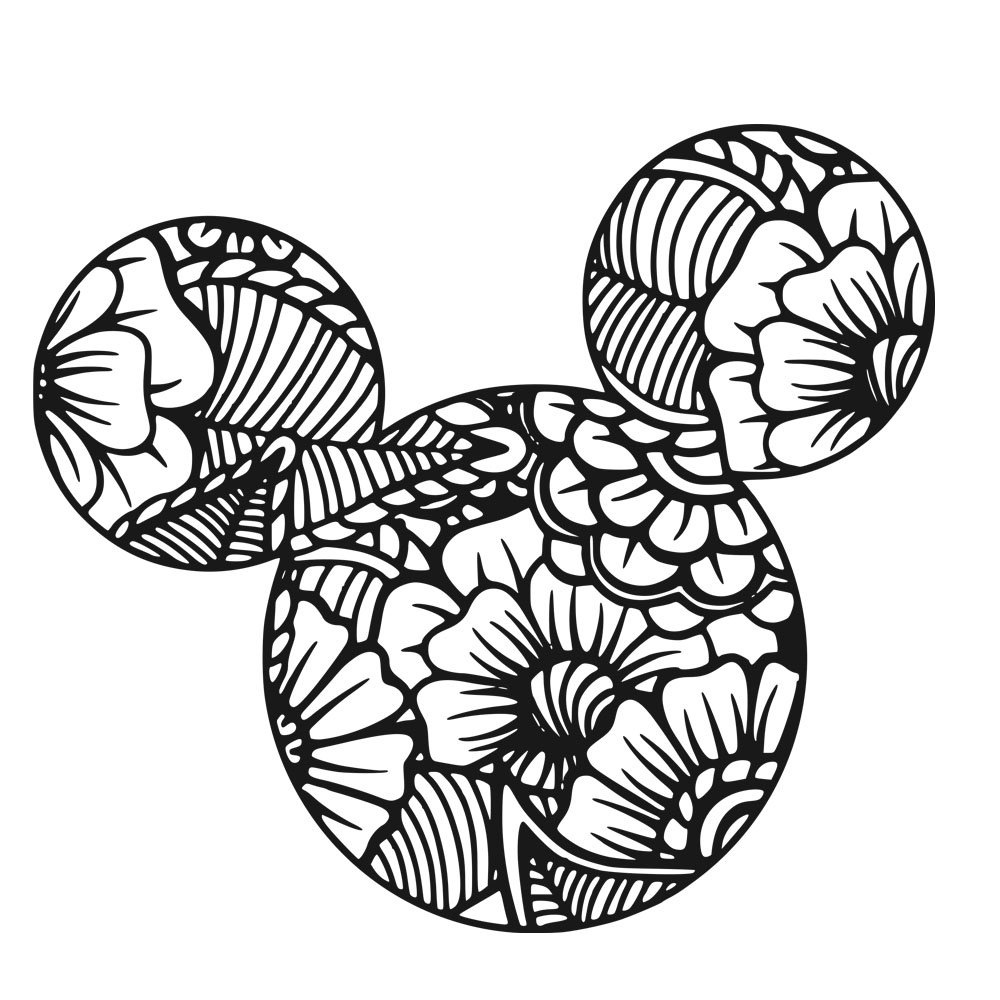 mickey mouse mandala silhouette svg