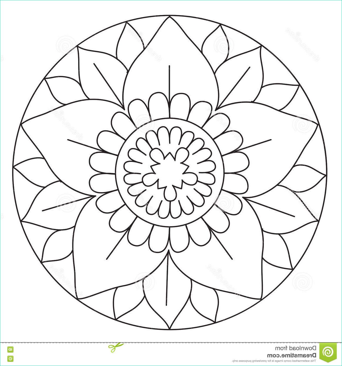 illustration stock beau mandala de coloration de fleur image