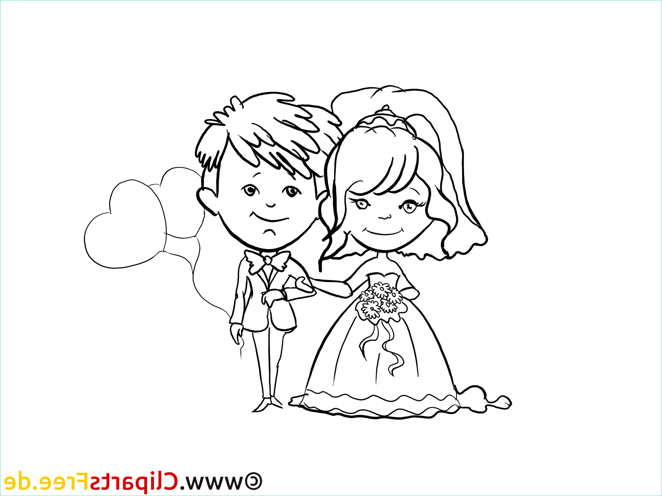 dessin à colorier couple mariage images 7778