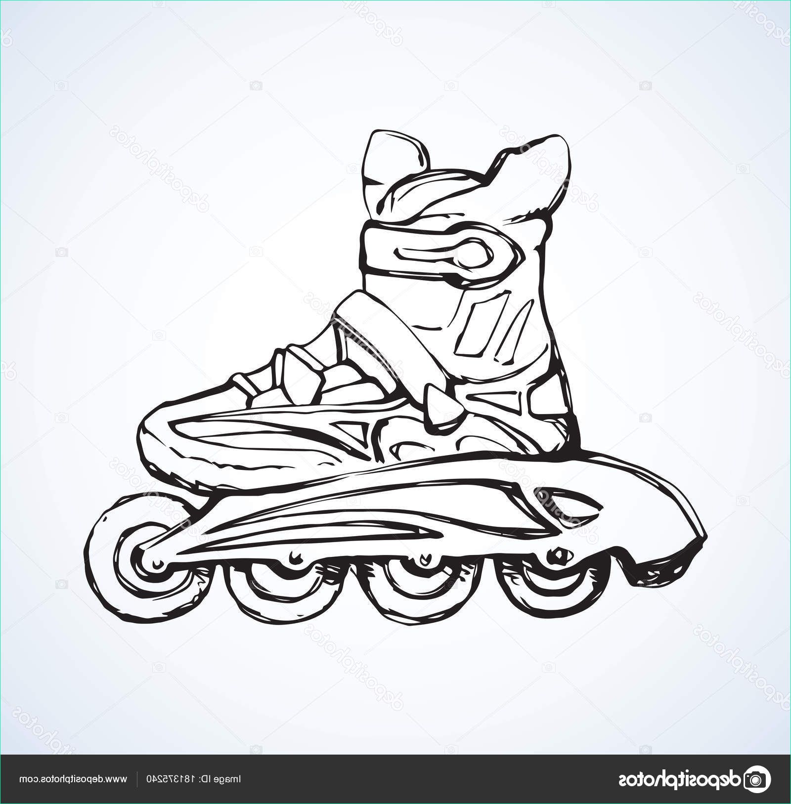 stock illustration roller skate vector drawing