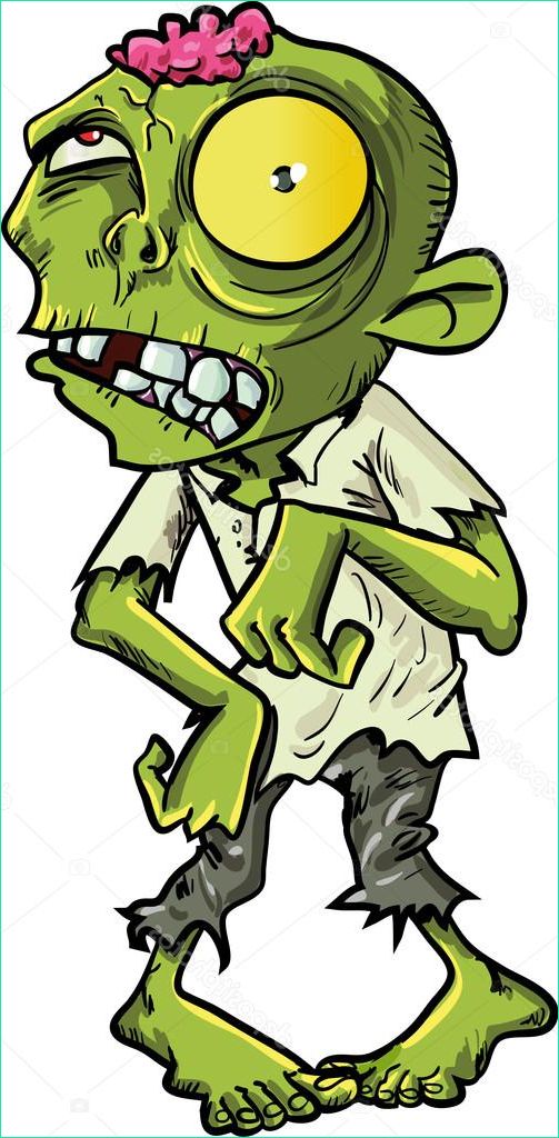 stock illustration cartoon zombie with a big