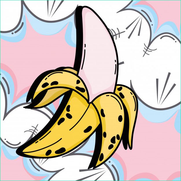 pop art bananes fruits dessin anime mignon vector illustration design graphique