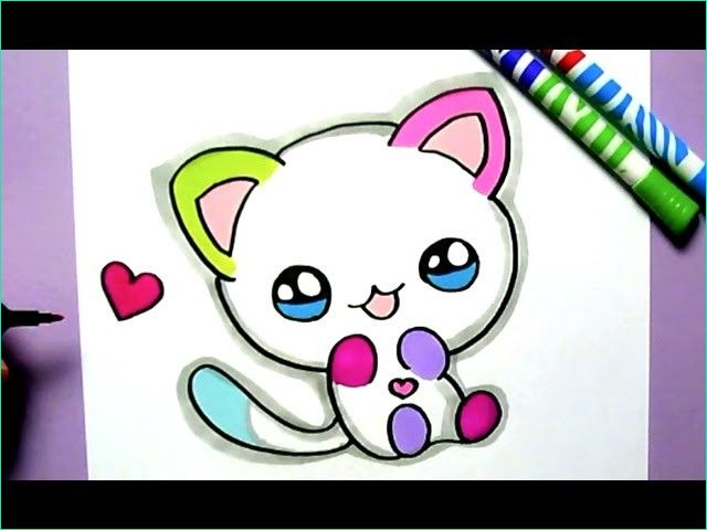 how to draw cute rainbow cat o dibujar un gato kawaii