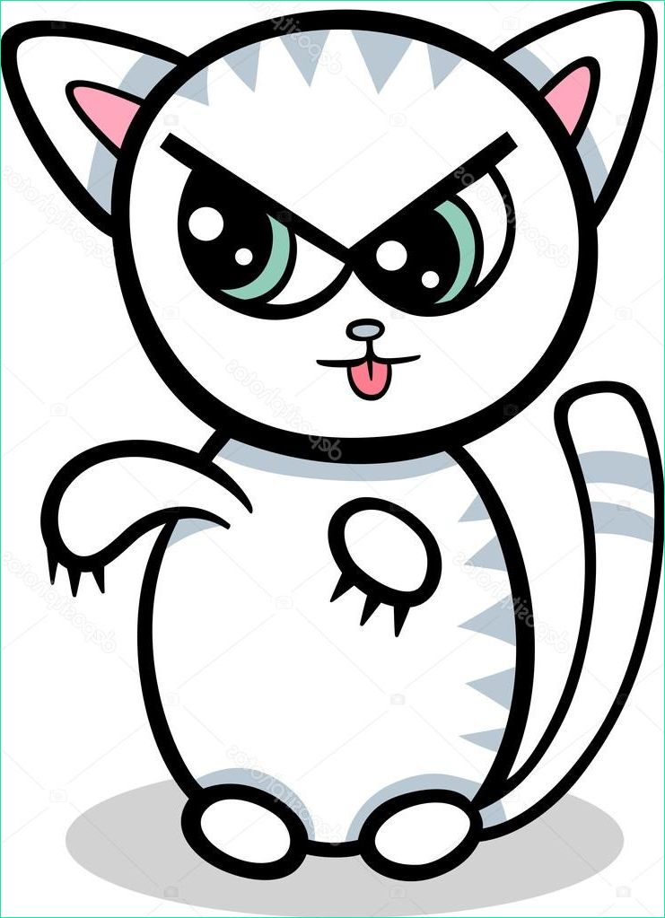 stock illustration cartoon kawaii kitten illustration