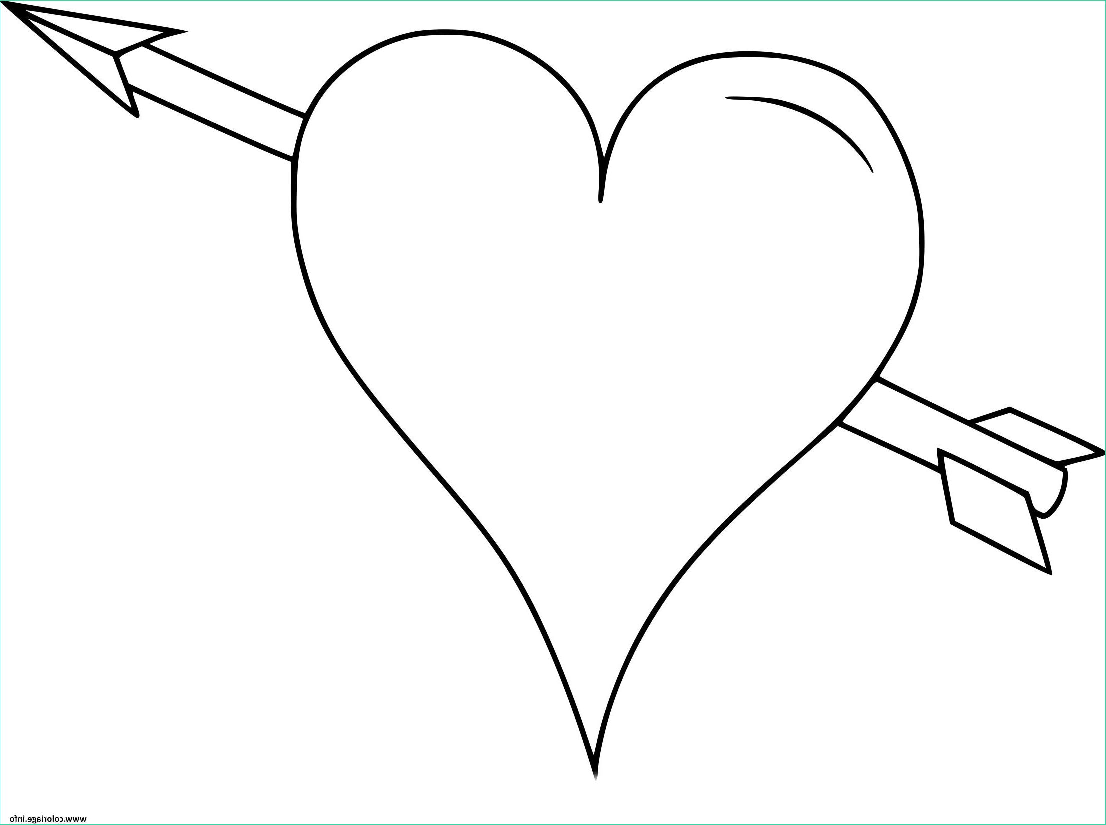 dessin coeur avec une fleche coloriage