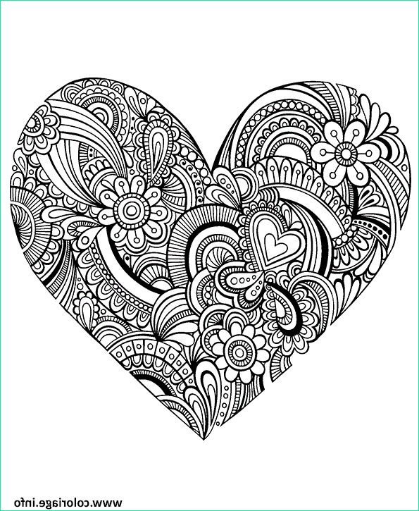 coeur amour mandala adulte coloriage dessin