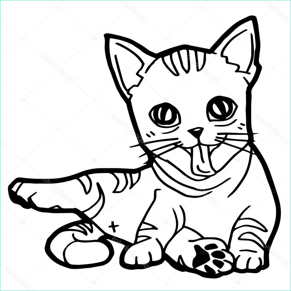 stock illustration cartoon cat coloring page for