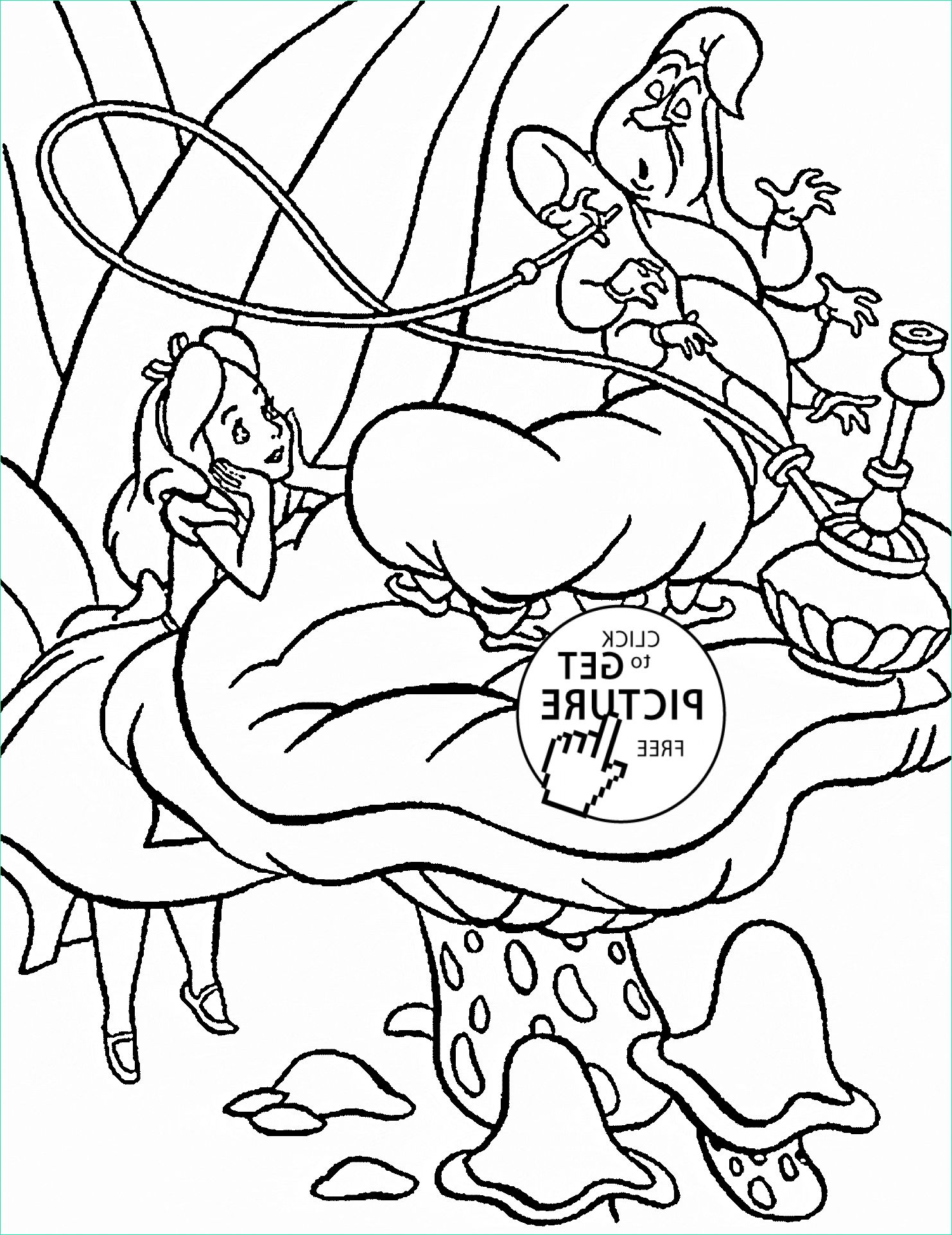 alice in wonderland coloring pages caterpillar for kids printable free