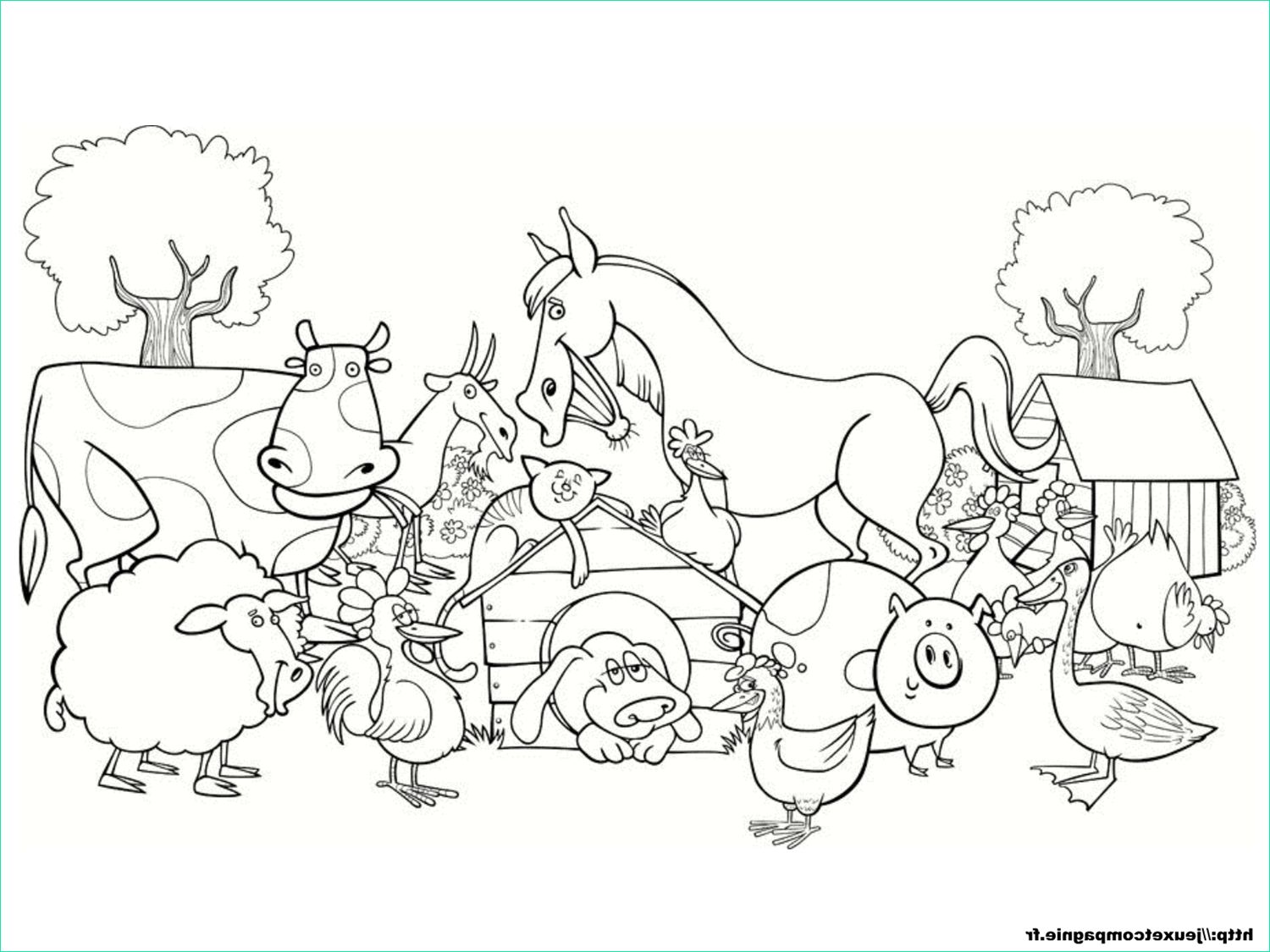 dessin animaux de la ferme maternelle