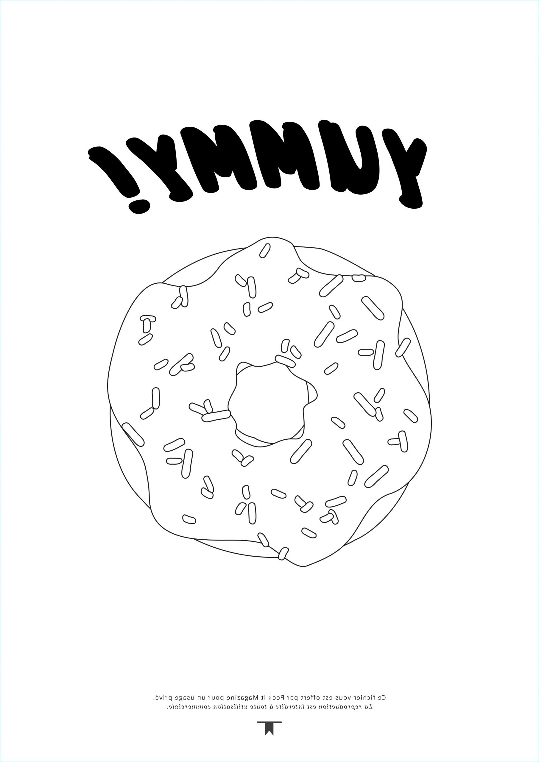 coloriage de donuts kawaii imprimer