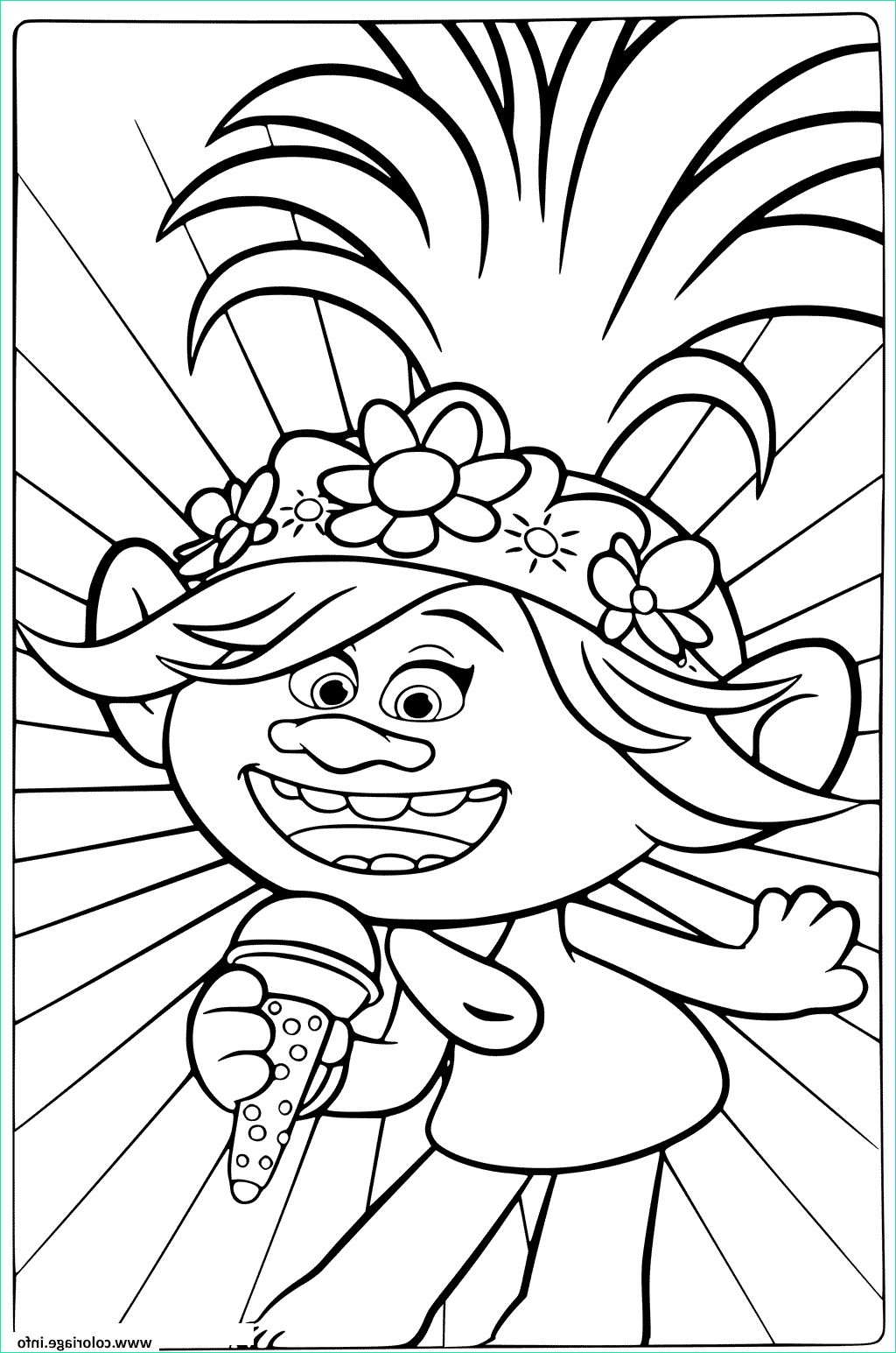 trolls 2 world tour sing a beautiful song coloriage dessin