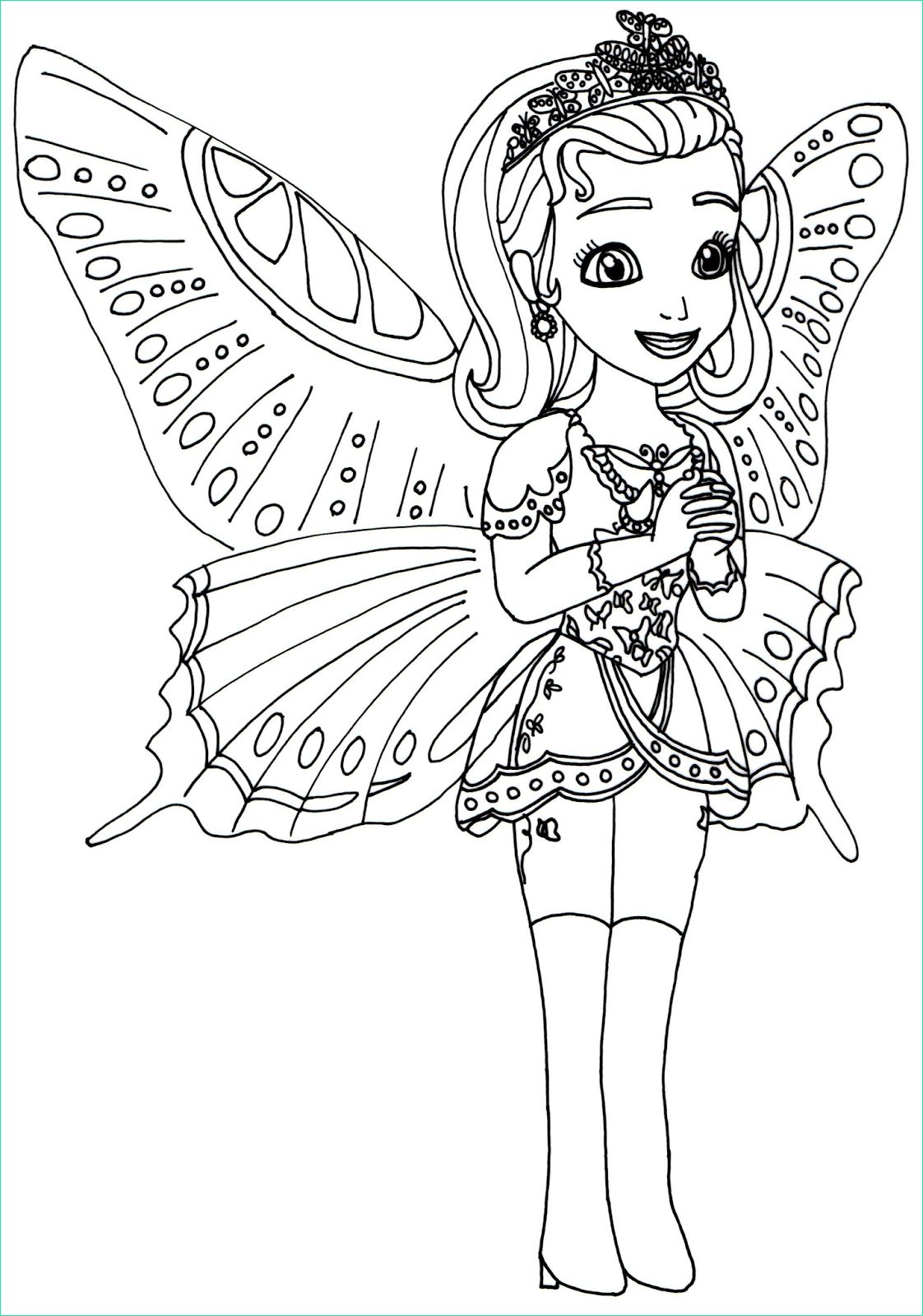 princess butterfly sofia first coloring