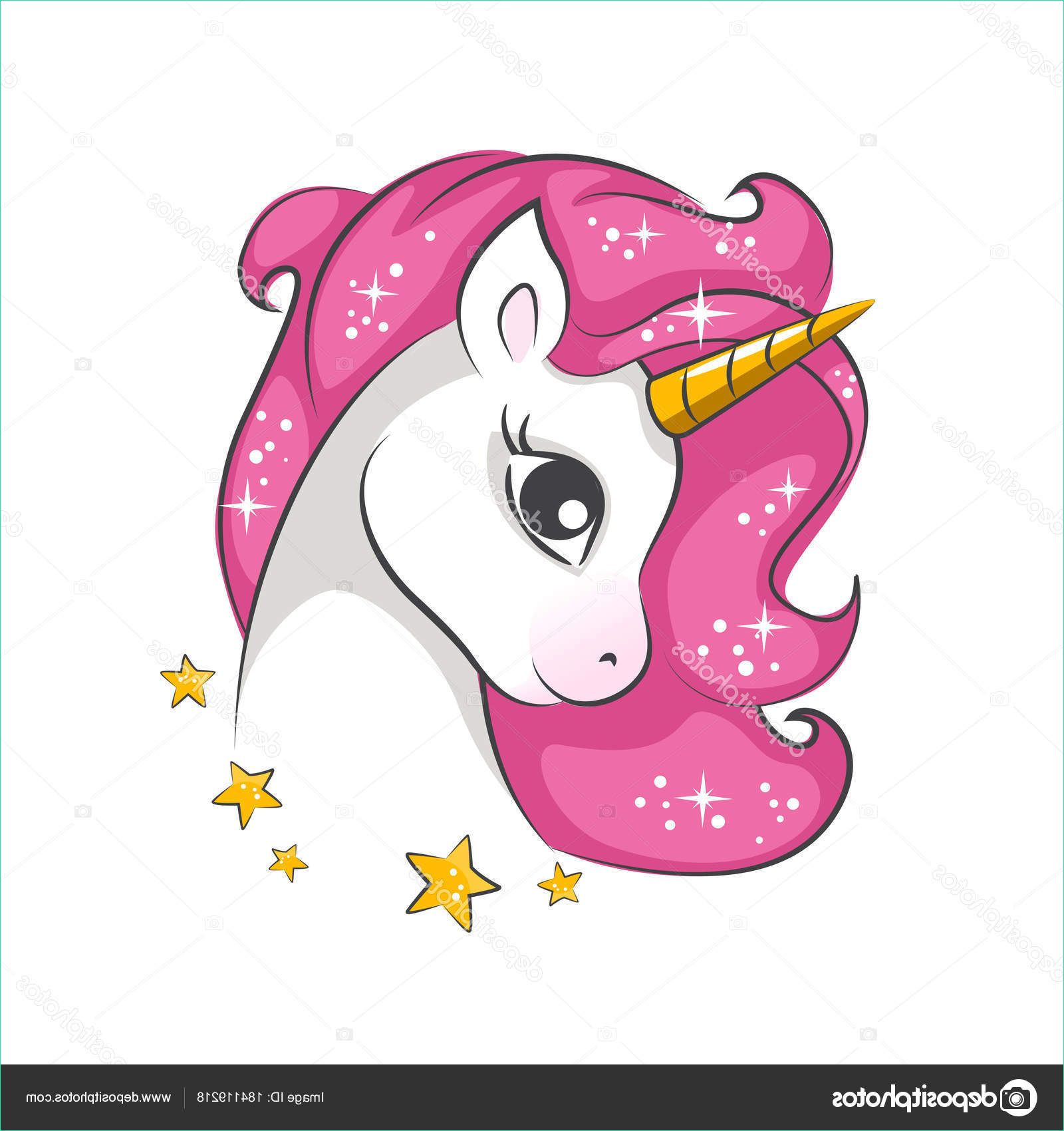 stock illustration cute little pink magical unicorn