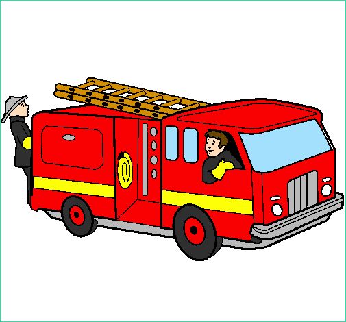 pompiers dans le camion colorie par baptiste