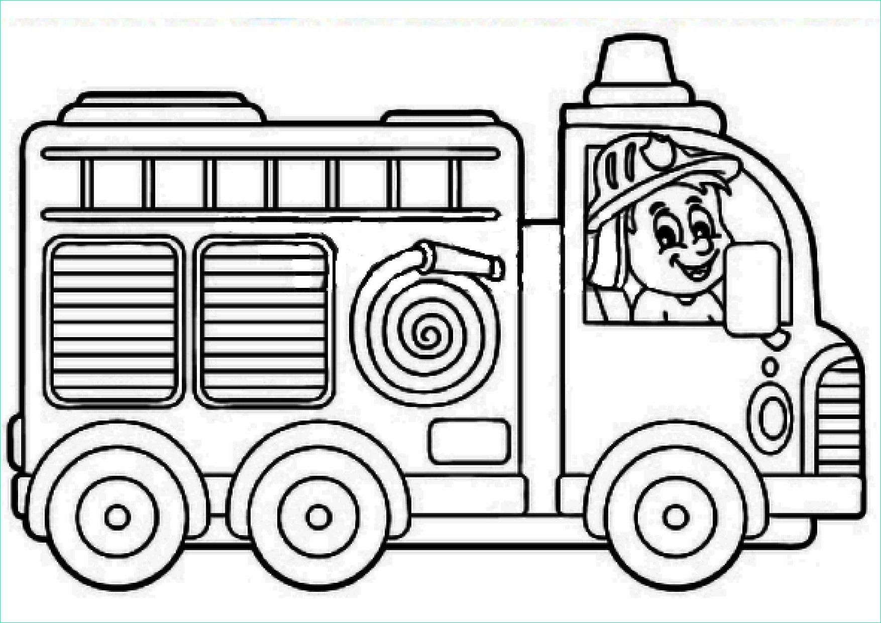 Dessin Camion Pompier Élégant Collection Coloriage Camion De Pompier