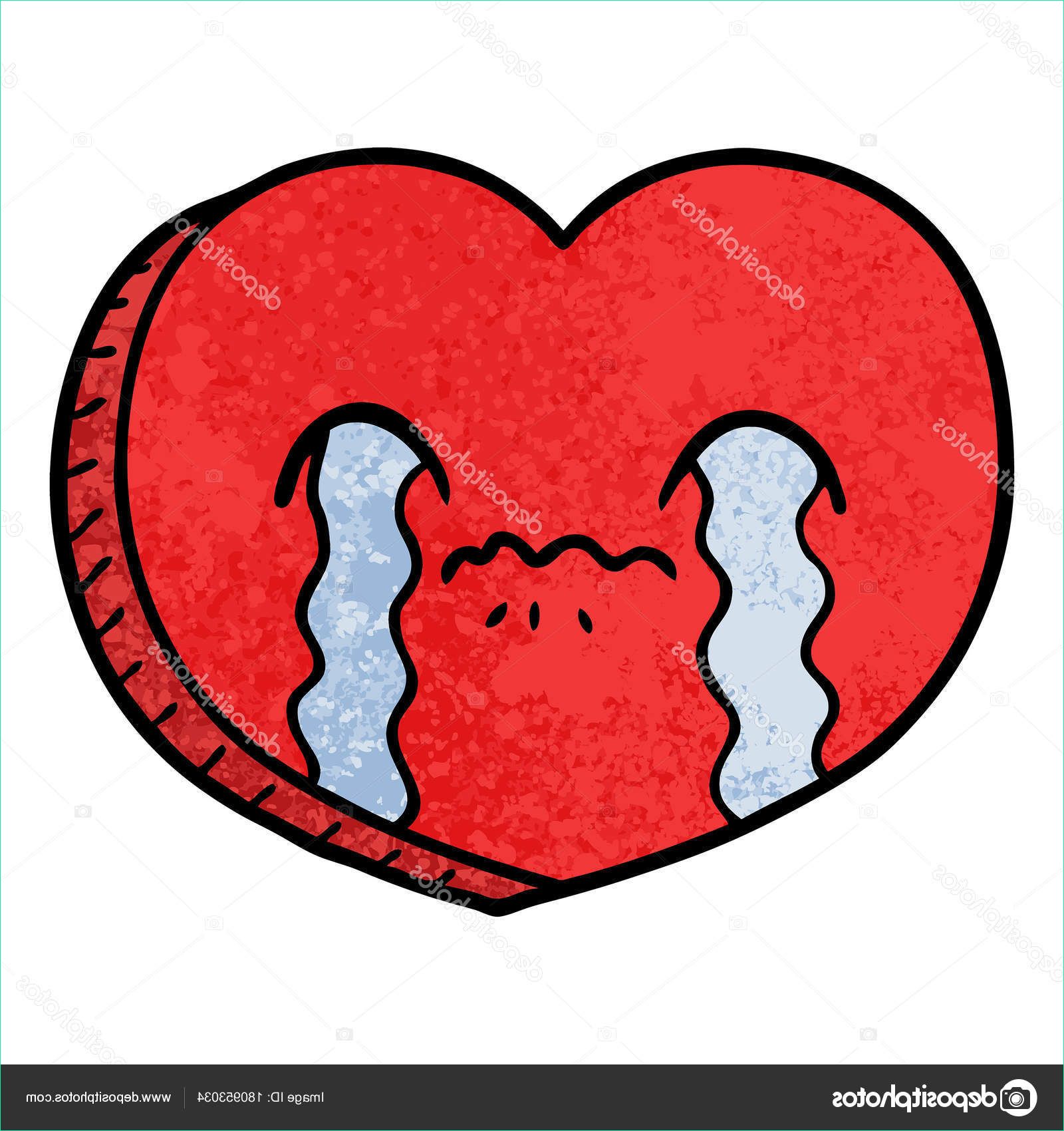 stock illustration cartoon crying love heart
