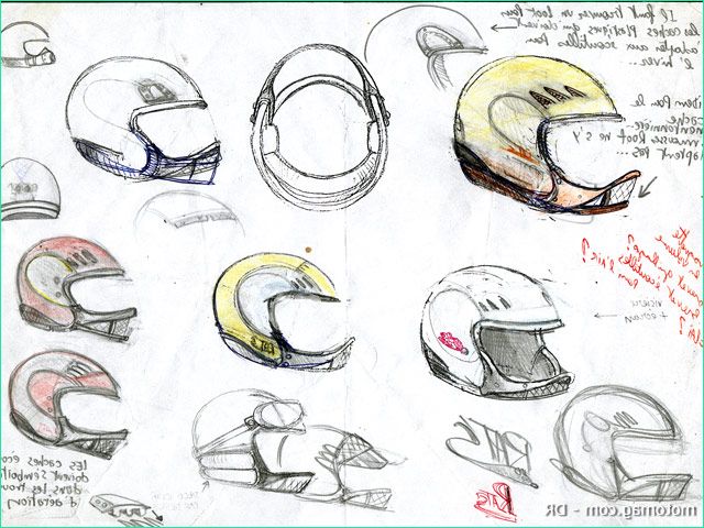 casque moto dessin