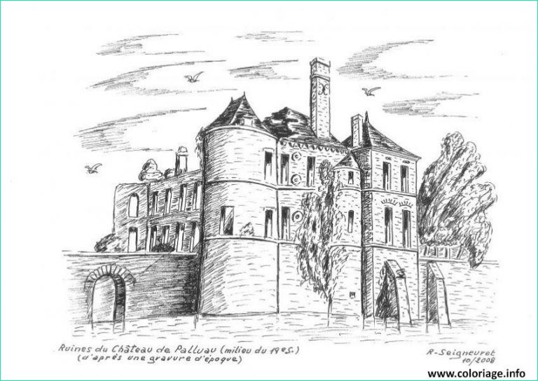 dessin de chateau facile luxe photos coloriage chateau fort du moyen age chateau de palluau par