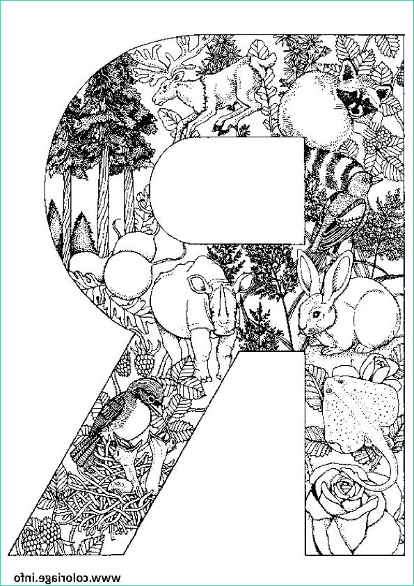 lettre r alphabet animaux coloriage