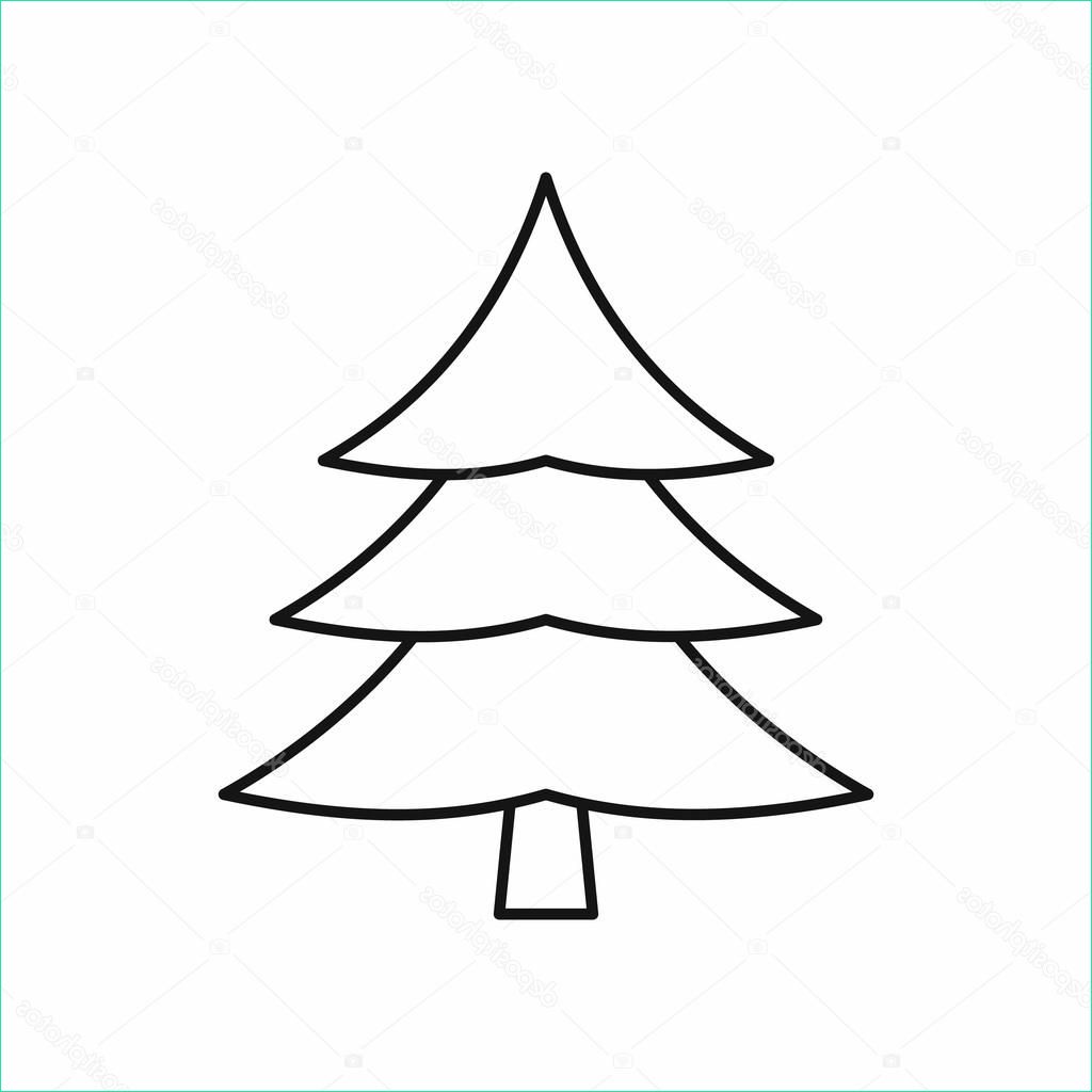 stock illustration fir tree icon outline style