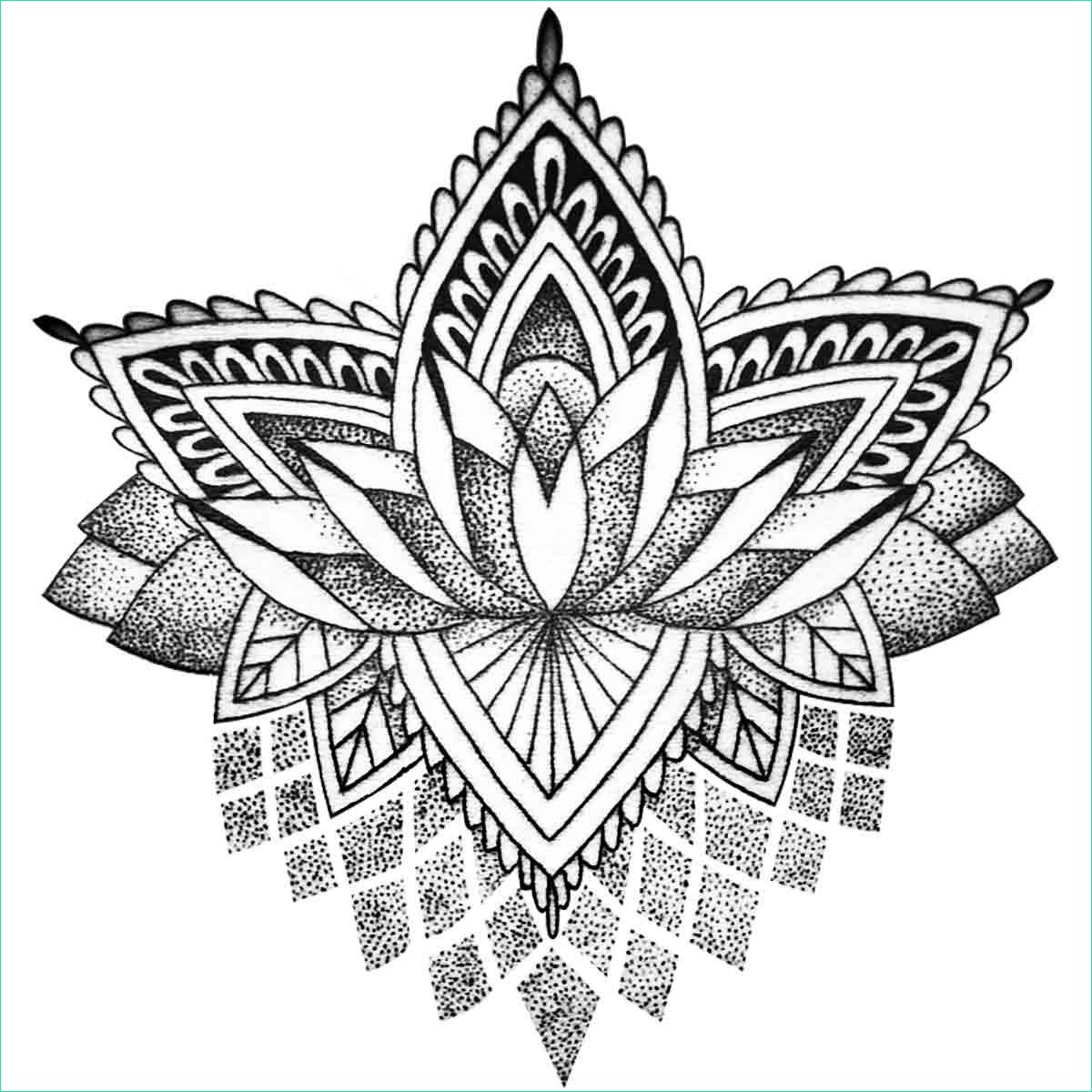 316 tattoo temporaire mandala lotus stylise