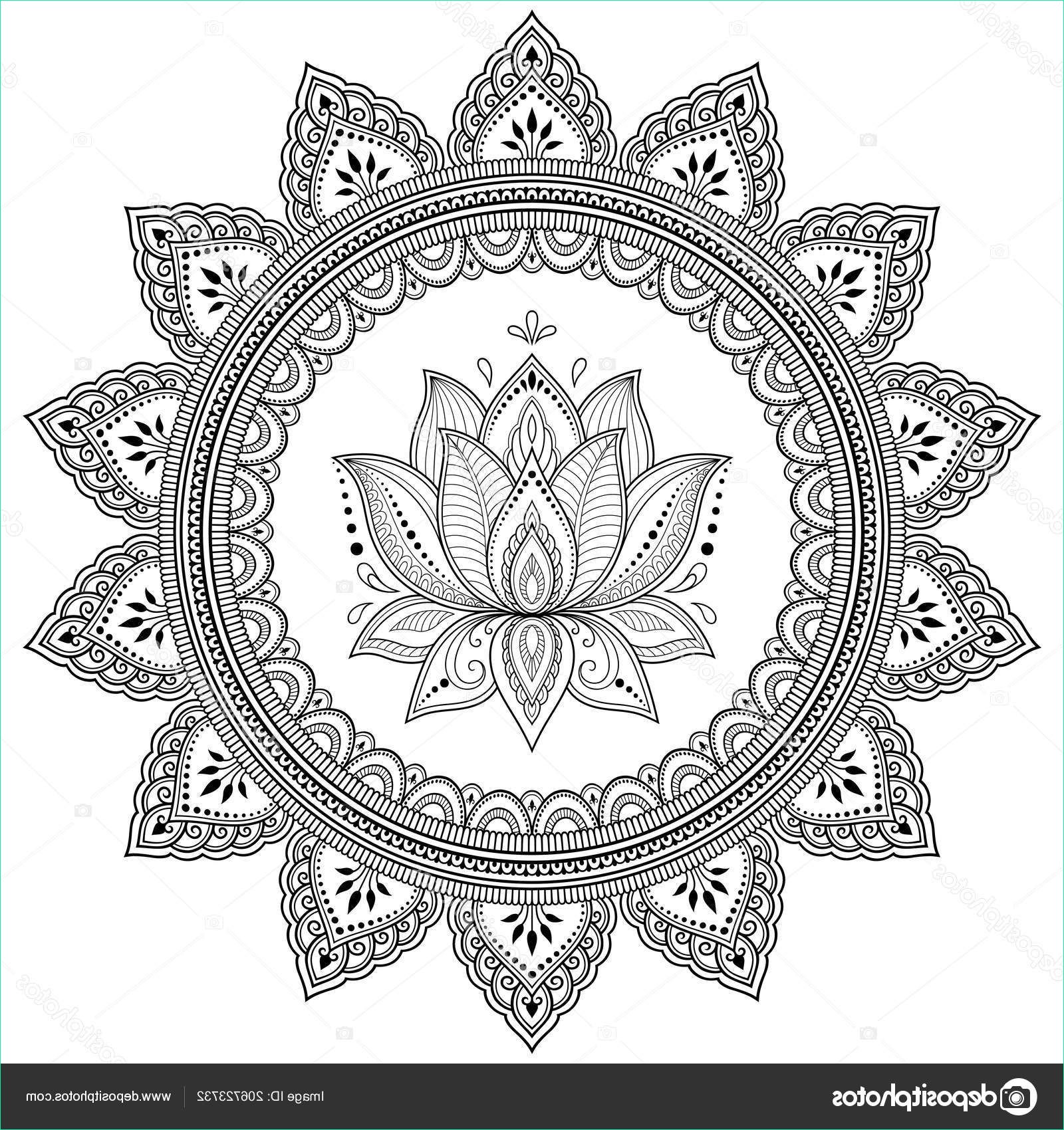 dessin tatouage fleur de lotus mandala