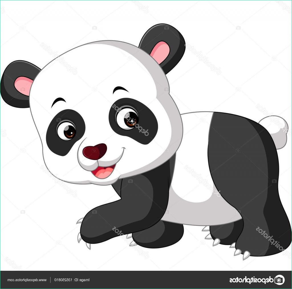 stock illustration cute panda cartoon