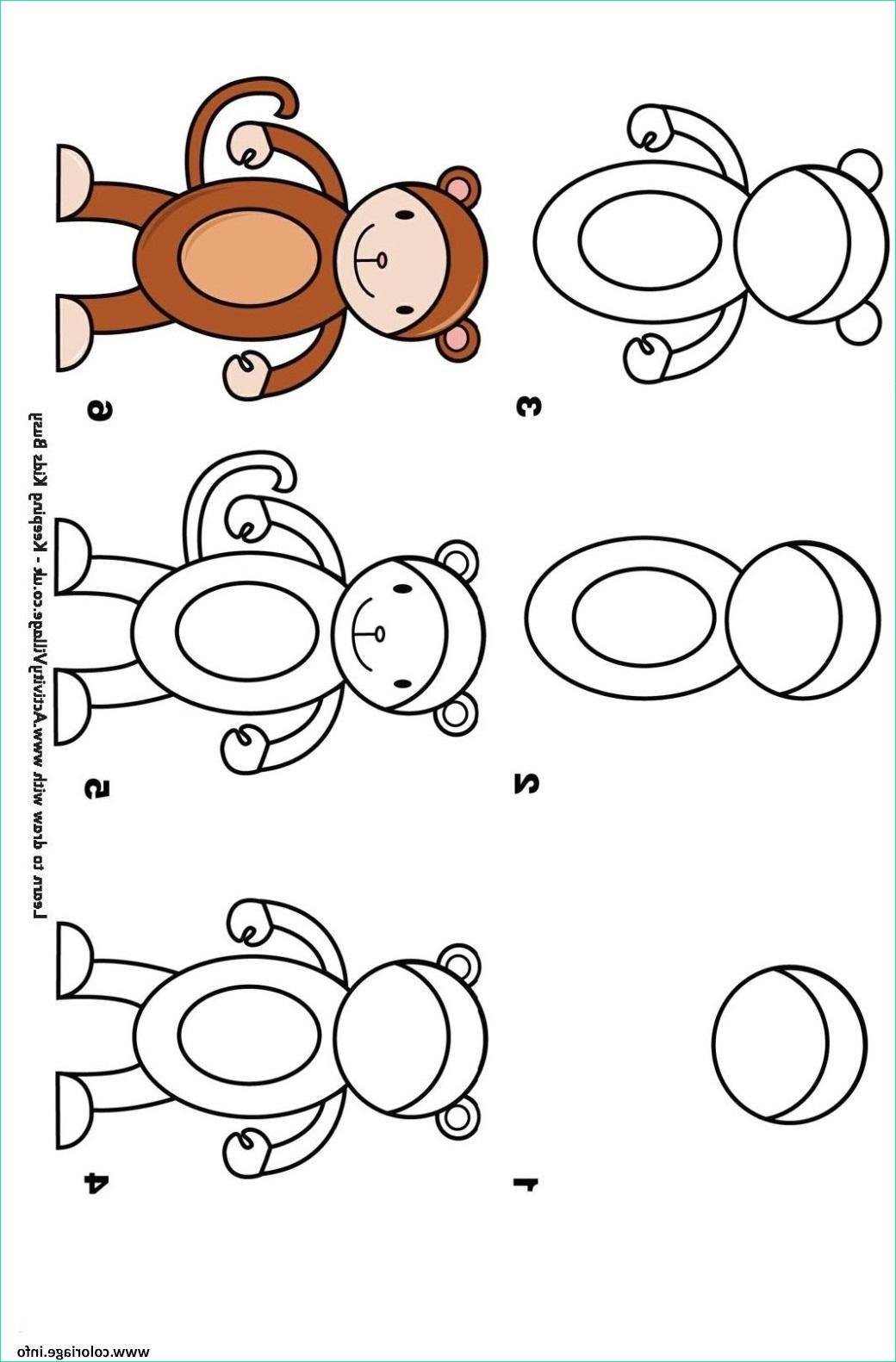 ment dessiner un singe etape par etape coloriage dessin
