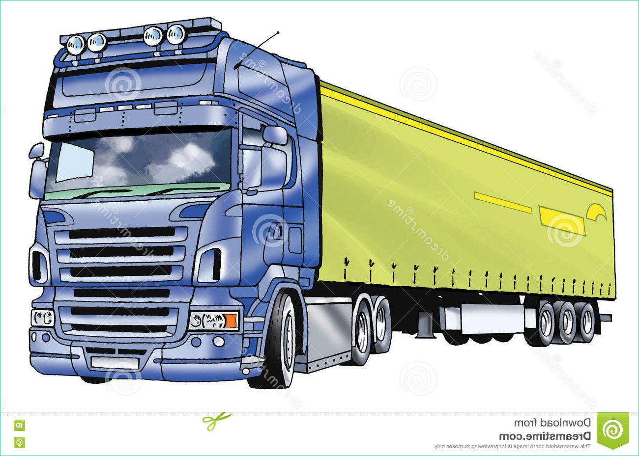 illustration stock dessin de remorque de camion de voiture image