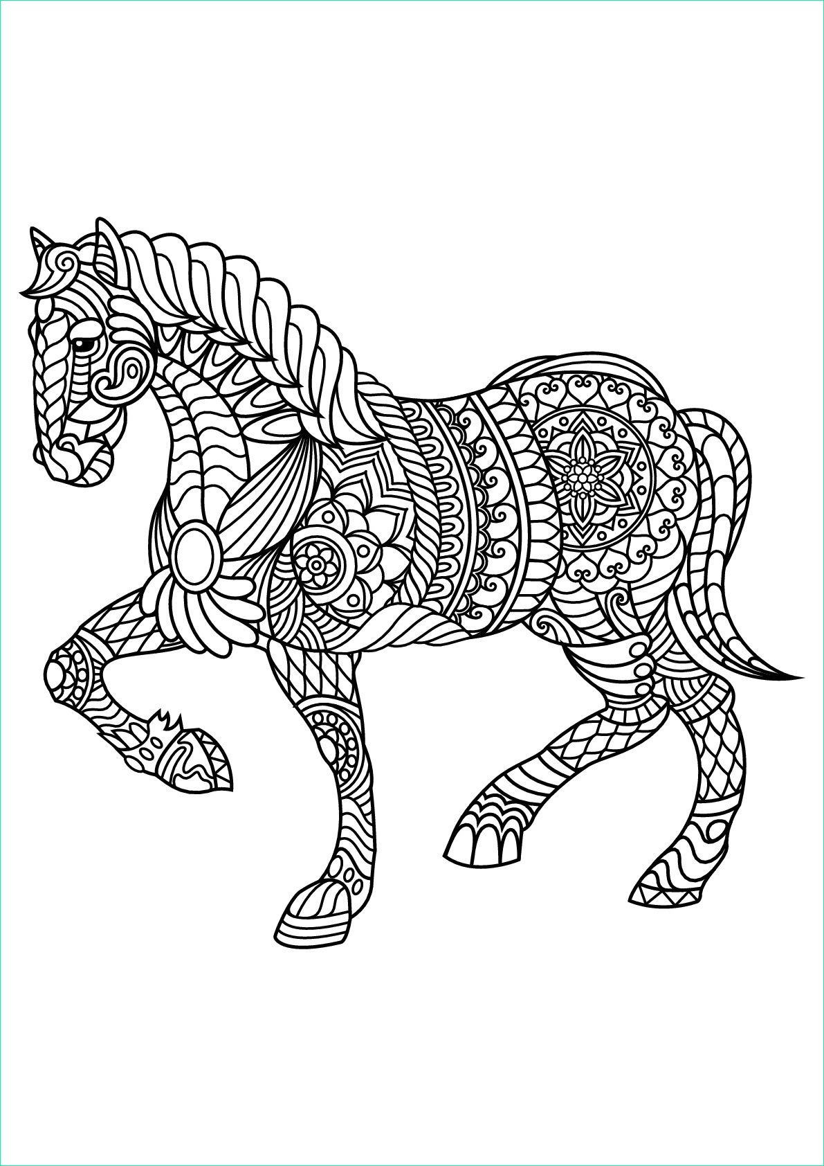 coloriage cheval mandala elegant photos livre gratuit cheval chevaux coloriages difficiles