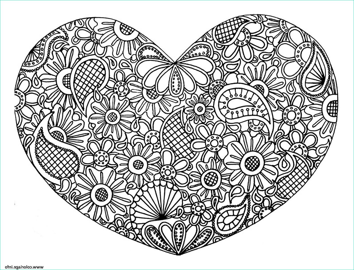 adulte coeur mandala fleurs zen 2017 coloriage dessin