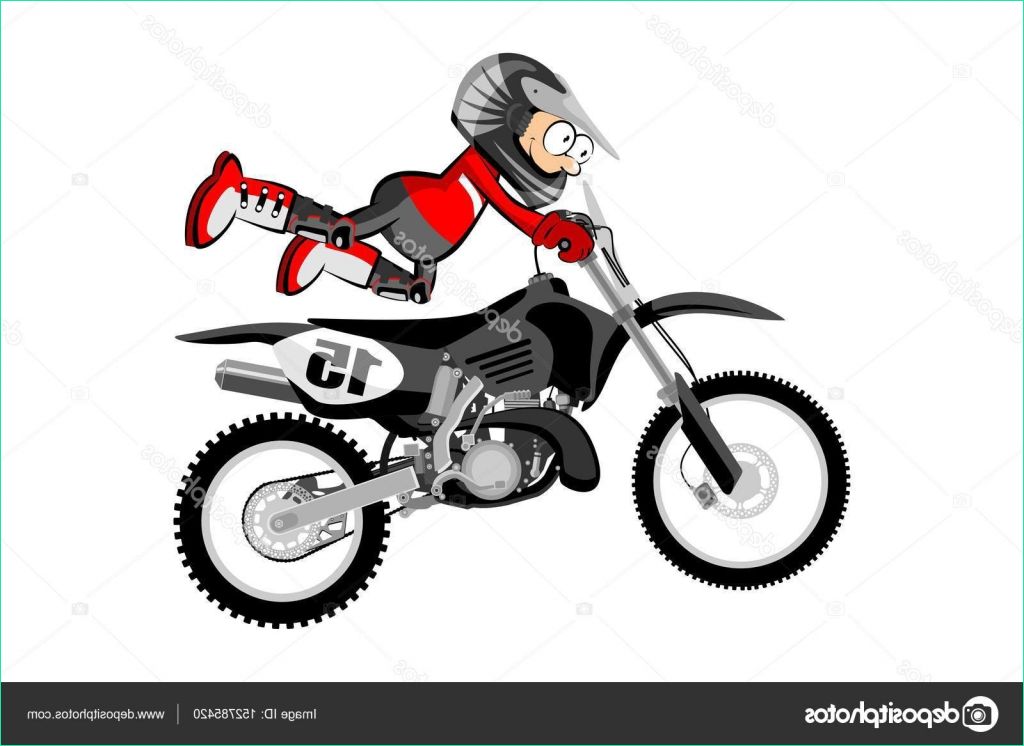 stock illustration motocross rider isolated over white