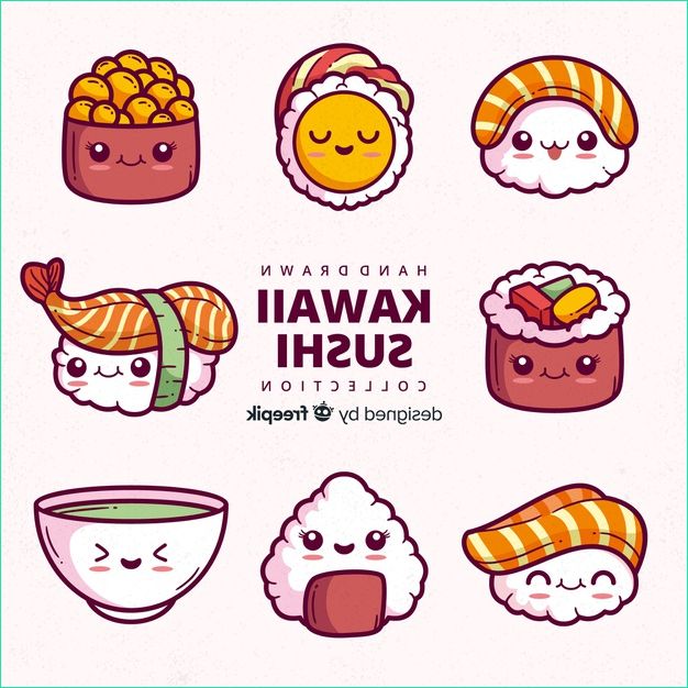 dessin kawaii nourriture sushi