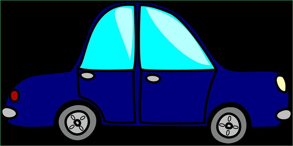 voiture bleu côté véhicule dessin