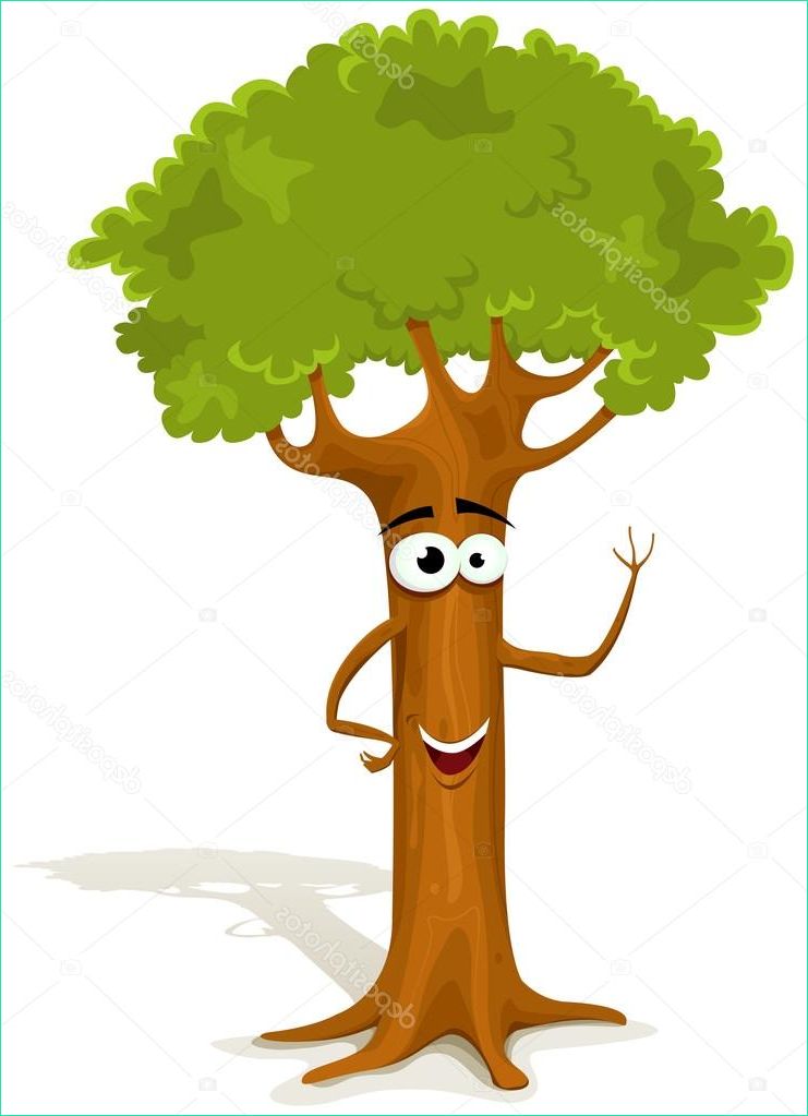 stock illustration cartoon spring tree character
