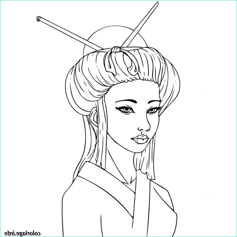 fille chinoise coloriage dessin 2313